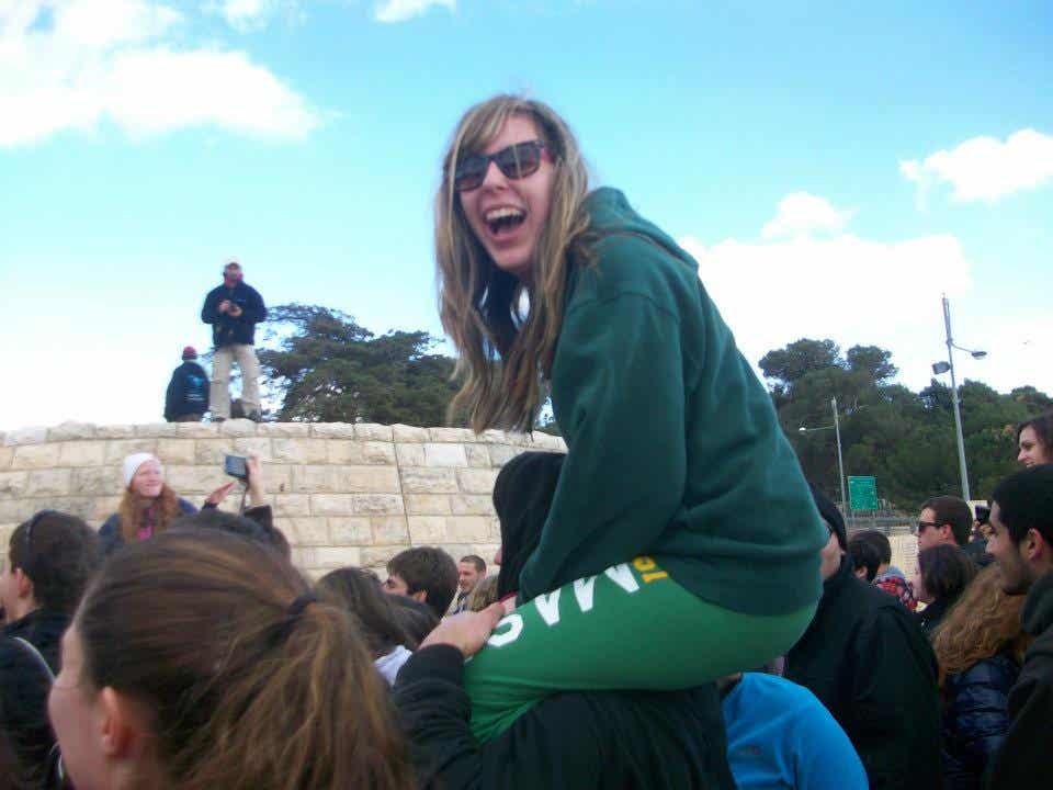 Me on the shoulders of a soldier in Israel