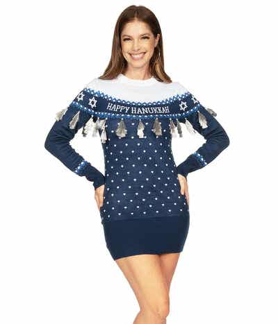Hanukkah Tassel Sweater Dress Primary Image
