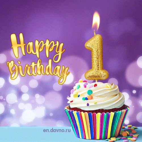 Happy 1st Birthday Animated GIFs - Download on Funimada.com