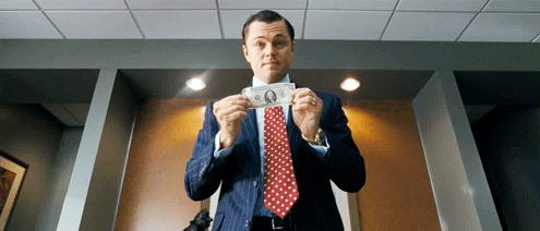 Jordan Belfort Tossing Money in Trash (The Wolf of Wall Street) | Gifrific