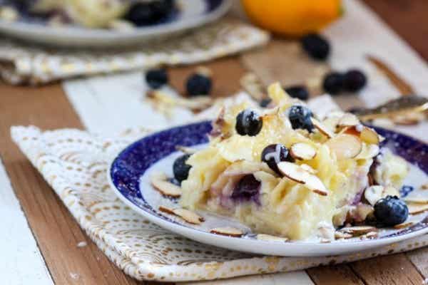 Blueberry Goat Cheese Kugel